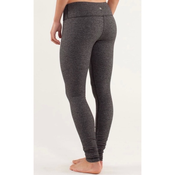 LULULEMON Herringbone Gray and Black Wunder Under Full Length Leggings - Picture 1 of 8